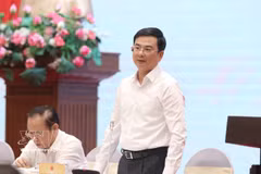 El subgobernador del BEV, Pham Thanh Ha, responde a las preguntas de la prensa. (Foto: VNA)