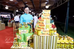 Un stand de presentación de productos OCOP en el festival (Foto: VNA)