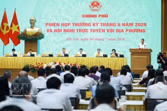 El primer ministro de Vietnam, Le Minh Hung, interviene en la cita (Foto: VNA)
