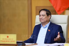 El primer ministro de Vietnam, Pham Minh Chinh, interviene en la cita (Foto: VNA)