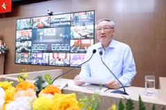 El viceprimer ministro permanente de Vietnam, Nguyen Hoa Binh, interviene en la conferencia (Foto: VNA)