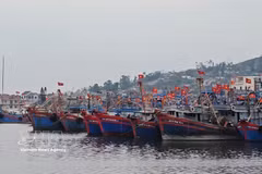 Una vista del puerto pesquero de Lach Bang, Thanh Hoa. (Foto: VNA)