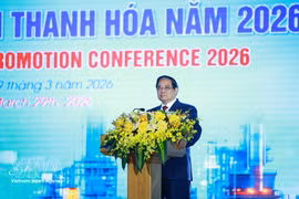 El primer ministro Pham Minh Chinh habla en la cita. (Foto: VNA)