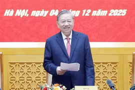 El secretario general del Partido Comunista de Vietnam, To Lam, habla en la cita. (Foto: VNA)
