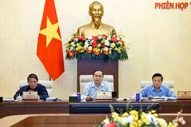 El presidente de la Asamblea Nacional de Vietnam, Tran Thanh Man, interviene en la cita (Foto: VNA)