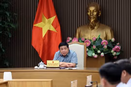 El viceprimer ministro Nguyen Chi Dung habla en la reunión (Foto: VNA)