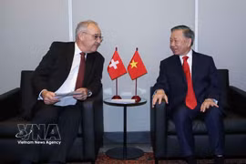 El secretario general del Partido Comunista de y presidente de Vietnam, To Lam, se reúne con el presidente de Suiza, Guy Parmelin, al margen del Debate General del 81.º período de sesiones de la Asamblea General de las Naciones Unidas, el 22 de septiembre de 2026, en Nueva York, Estados Unidos. Foto: Thong Nhat – VNA