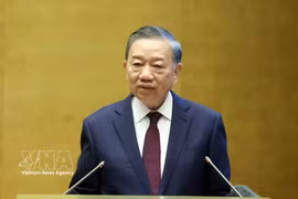 El secretario general del Comité Central del Partido Comunista de Vietnam y presidente de Vietnam, To Lam, habla en la conferencia. Foto: VNA