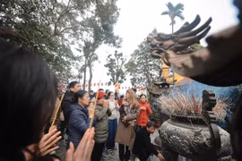 Pobladores de Hanoi acuden a templos en Tet Nguyen Tieu