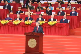 El secretario general del Partido Comunista de Vietnam, To Lam, pronuncia un discurso en la ceremonia conmemorativa. (Foto: VNA)
