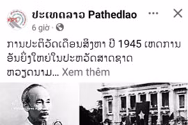 Publicación en la página oficial de Facebook de Pathet Lao. Foto: VNA