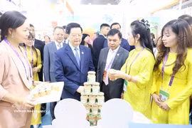 El viceprimer ministro Mai Van Chinh visita los pabellones de Vietnam en la 22.ª Feria China-ASEAN (CAEXPO). Foto: VNA