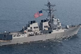 Buque militar estadounidense atraca en puerto filipino