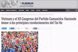 Elogia prensa argentina papel del Partido Comunista de Vietnam