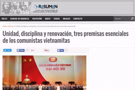 Medio de comunicación argentino elogia éxito del Congreso del PCV