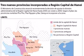 [Infografía] Tres nuevas provincias incorporadas a Región Capital de Hanoi