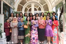 Ngo Phuong Ly, esposa del secretario general del Partido Comunista y presidente de Vietnam, To Lam, en un encuentro entre representantes del AWCH (Fuente:VNA)