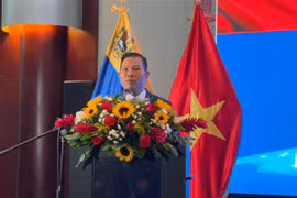 El embajador de Vietnam en Venezuela, Vu Trung My, interviene en la cita (Foto: VNA)