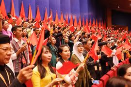 Los delegados en la sesión inaugural del décimo Congreso Nacional del Frente de la Patria de Vietnam (FPV) del período 2024-2029 (Fuente: VNA)