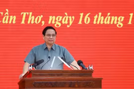 El premier vietnamita Pham Minh Chinh presidió la conferencia efectuada en la ciudad de Can Tho (Fuente: VNA)