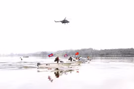 Efectúan simulacro conjunto de rescate entre Vietnam, Laos y Camboya