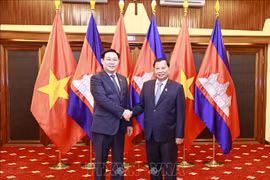 Presidente del Parlamento vietnamita se reúne con titular del Senado de Camboya