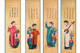 Exhiben pinturas folclóricas Tu Binh por motivo del Tet en Hanoi