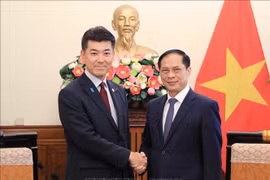 Canciller vietnamita recibe al presidente del Partido Democrático Constitucional de Japón