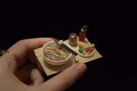 Culinaria vietnamita en miniaturas de arcilla 