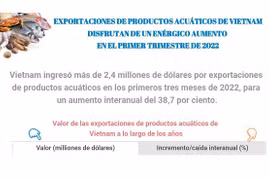 Reporta Vietnam aumento enérgico de exportaciones de productos acuáticos