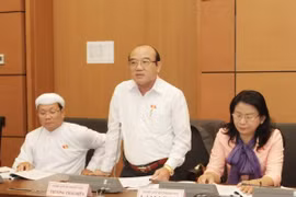 El delegado Truong Thai Hien, de la provincia sureña de Kien Giang, en la sesió parlamentaria (Fuente: VNA)