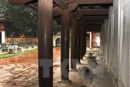 El conjunto de 82 estelas doctorales en el Templo capitalino de Literatura-Quoc Tu Giam. (Fuente: VNA)