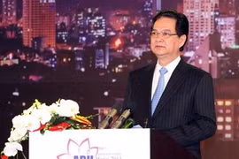 El primer ministro vietnamita, Nguyen Tan Dung, en la quincuagésima Asamblea General de la Unión de Radiodifusión de Asia – Pacífico (ABU, en inglés). (Fuente: VNA)