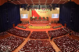 Escena del XIII Congreso Nacional del Partido Comunista de Vietnam (Fuente: VNA)