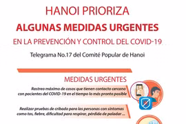 Hanoi prioriza algunas medidas urgentes en la prevención y control del COVID-19