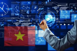 Escriba nombre de Vietnam en mapa global de tecnología digital