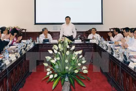 Presidente Truong Tan Sang en el encuentro con funcionarios del Ministerio de Justicia (Fuente:VNA)