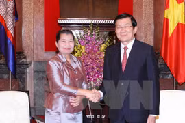 Recibe presidente vietnamita a dirigentes laosiano y cambodiano