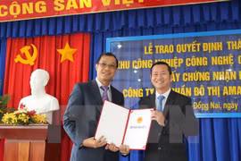 La empresa tailandesa AMATA Long Thanh construirá el primer parque industrial de alta tecnología de la provincia sureña de Dong Nai en el distrito de Long Thanh (Fuente: VNA)
