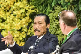 El ministro coordinador de Inversiones de Indonesia, Luhut Binsar Pandjaitan, en el evento. (Fuente: en.antaranews.com)