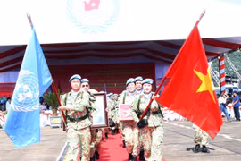 Despiden a equipos vietnamitas para misiones de mantenimiento de paz de la ONU. (Fuente: VNA)