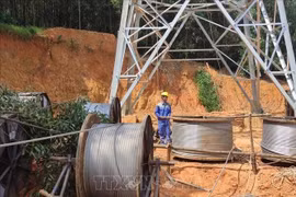 Realizan esfuerzos para completar línea de transmisión de electricidad desde Laos a Vietnam. (Fuente: VNA)
