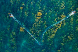 Bosque de algas en la provincia vietnamita de Quang Ngai visto desde arriba