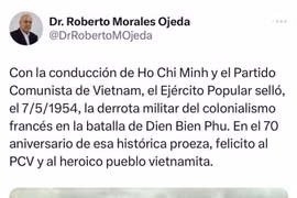 El mensaje publicado en redes sociales del miembro del Buró Político y secretario de Organización del Comité Central del Partido Comunista de Cuba, Roberto Morales Ojeda. (Fuente:VNA)