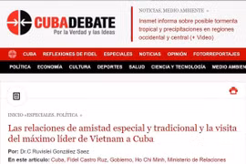 Destacan en Cuba la relación de amistad especial con Vietnam y la visita de su máximo líder del país indochino. (Fuente :VNA)