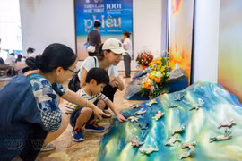 Visitantes en la exposición. (Fuente:VNA)