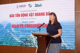 Debra Mosel, subdirector de la USAID en Vietnam, habla en el evento. (Fuente:VNA)