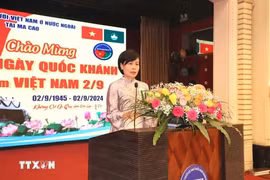 Le Duc Hanh, cónsul general de Vietnam en Hong Kong (China) y Macau (China), habla en el evento. (Fuente:VNA)