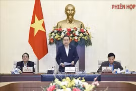 El presidente de la Asamblea Nacional de Vietnam, Tran Thanh Man, habla en el evento. (Fuente: VNA)