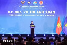 La vicepresidenta vietnamita, Vo Thi Anh Xuan, participó en la inauguración del primer Foro Empresarial de la Confederación de Veteranos de la ASEAN (Fuente: VNA)